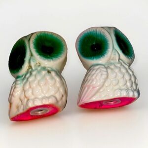 Vintage Made In Japan Salt & Pepper Shakers‎ Owls MCM Set